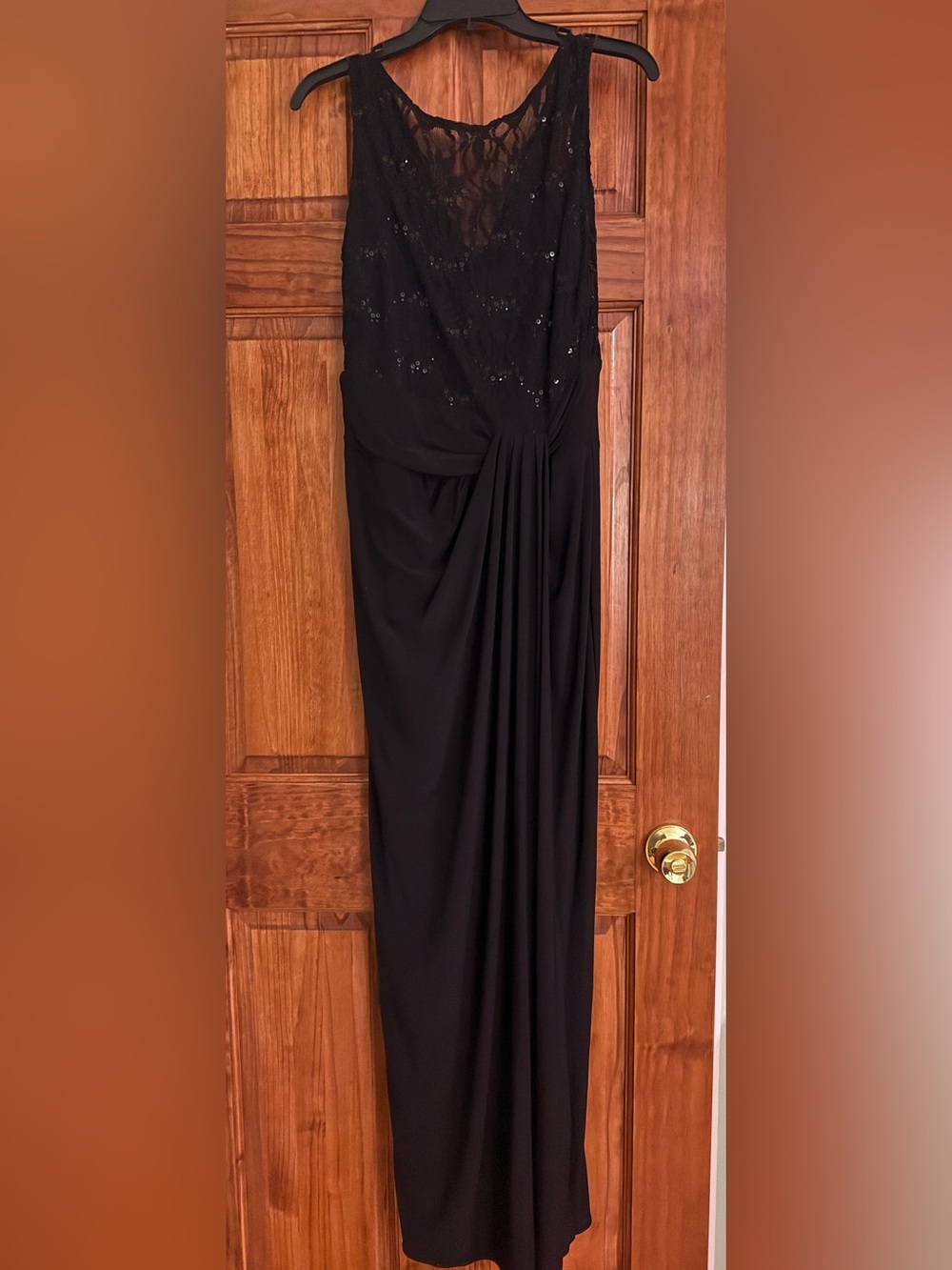 Ralph Lauren Black Sequin-Embellished Maxi Dress